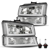 VehicleAid Headlights With U LED DRL For 2007 Chevy Silverado Classic